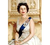 SSLDP LFHLI Retrato de la Reina Isabel II Poster Arte de Pared de la Edad Media Pintura en Lienzo de la Reina Isabel II y Impresiones Decoración del hogar Cuadro 40x60cmx1 Sin Marco