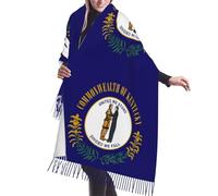 ssmbnvv Bufanda con flecos de cachemira sintética con estampado de la bandera del estado de Kentucky, accesorio suave de invierno para mujer, cómodo abrigo