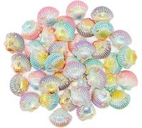 Ssmmam 20 dijes de resina de conchas marinas, cabujones con parte trasera plana con purpurina para decoración, álbumes de recortes