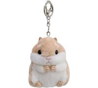 Ssmmam Bonito llavero de hámster de felpa caqui, accesorio decorativo para carteras, mochilas, bolsos e interiores de coche, colgante de animal de peluche suave