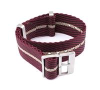 SSNAWBA 18 mm 20 mm 22 mm 24 mm Correa de nailon tejido Hebilla de acero inoxidable Correa de muñeca de repuesto suave for hombres y mujeres Compatible con Tudor 79220R Compatible con Seiko(Red khaki,