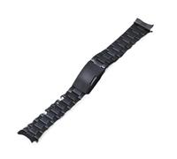 SSNAWBA Correa de acero inoxidable con extremo curvo, 20 mm, 22 mm, hebilla plegable, compatible con Seiko, compatible con Rolex, repuesto de pulsera.(Noir,20mm)