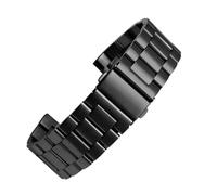 SSNAWBA Correa de acero inoxidable sólido de 3 punteros 18/20/22/24 mm Hebilla plegable Liberación rápida Hombres Mujeres Banda de reemplazo de metal Compatible con reloj inteligente(Noir,20mm)