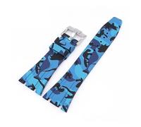 SSNAWBA Correa de caucho de 26 mm compatible con Audemars Piguet Royal Oak 15400 15703 Hebilla de mariposa Camo Hombres Pulsera de repuesto Correa de reloj compatible con AP(6)