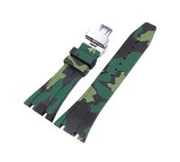 SSNAWBA Correa de caucho de 26 mm compatible con Audemars Piguet Royal Oak 15400 15703 Hebilla de mariposa Camo Hombres Pulsera de repuesto Correa de reloj compatible con AP(1 butterfly)