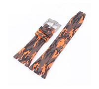 SSNAWBA Correa de caucho de 26 mm compatible con Audemars Piguet Royal Oak 15400 15703 Hebilla de mariposa Camo Hombres Pulsera de repuesto Correa de reloj compatible con AP(8)