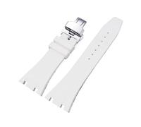 SSNAWBA Correa de caucho de 26 mm compatible con Audemars Piguet Royal Oak 15400 15703 Hebilla de mariposa Camo Hombres Pulsera de repuesto Correa de reloj compatible con AP(White butterfly)