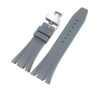 SSNAWBA Correa de caucho de 26 mm compatible con Audemars Piguet Royal Oak 15400 15703 Hebilla de mariposa Camo Hombres Pulsera de repuesto Correa de reloj compatible con AP(Grey butterfly)