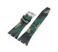 SSNAWBA Correa de caucho de 26 mm compatible con Audemars Piguet Royal Oak 15400 15703 Hebilla de mariposa Camo Hombres Pulsera de repuesto Correa de reloj compatible con AP(1)