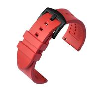 SSNAWBA Correa de caucho fluorado 19/20/21/22/23/24mm hebilla de acero inoxidable de liberación rápida for hombres y mujeres pulsera deportiva resistente al agua FKM(Red Black,21mm)