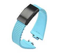SSNAWBA Correa de caucho fluorado compatible con Tissot PRX Powermatic 35 mm 40 mm Hebilla plegable FKM Sport Correa de reloj de liberación rápida impermeable 11 mm 12 mm(Light blue black,11mm)