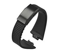 SSNAWBA Correa de caucho fluorado compatible con Tissot PRX Powermatic 35 mm 40 mm Hebilla plegable FKM Sport Correa de reloj de liberación rápida impermeable 11 mm 12 mm(Black black,12mm)