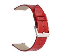 SSNAWBA Correa de cuero 12/14/16/18/19/20/21/22mm hebilla de acero inoxidable suave for hombres y mujeres pulsera Universal de liberación rápida correa de reloj(Red,19mm)