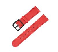SSNAWBA Correa de cuero compatible con Omega X Swatch MoonSwatch de 20 mm, hebilla de mariposa de acero inoxidable, serie Planet, correa de reloj for hombres y mujeres(Red black)