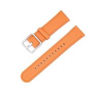 SSNAWBA Correa de cuero compatible con Omega X Swatch MoonSwatch de 20 mm, hebilla de mariposa de acero inoxidable, serie Planet, correa de reloj for hombres y mujeres(Orange silver)