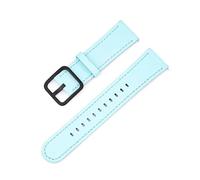 SSNAWBA Correa de cuero compatible con Omega X Swatch MoonSwatch de 20 mm, hebilla de mariposa de acero inoxidable, serie Planet, correa de reloj for hombres y mujeres(Light blue black)