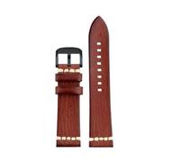 SSNAWBA Correa de cuero vintage compatible con la serie Mido TV M049.526, correa de cuero genuino, suave y cómoda, 22 mm, for hombre.(Brown-Black)