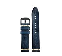 SSNAWBA Correa de cuero vintage compatible con la serie Mido TV M049.526, correa de cuero genuino, suave y cómoda, 22 mm, for hombre.(Blue-Black)
