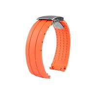 SSNAWBA Correa de goma de 22 mm Correa de reloj de silicona resistente al agua for buceo Pulsera de repuesto for hombres Compatible con Mido Tissot Seastar T120.407(Orange silver)