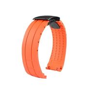 SSNAWBA Correa de goma de 22 mm Correa de reloj de silicona resistente al agua for buceo Pulsera de repuesto for hombres Compatible con Mido Tissot Seastar T120.407(Orange black)