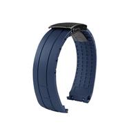 SSNAWBA Correa de goma de 22 mm Correa de reloj de silicona resistente al agua for buceo Pulsera de repuesto for hombres Compatible con Mido Tissot Seastar T120.407(Blue black)