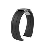 SSNAWBA Correa de goma de 22 mm Correa de reloj de silicona resistente al agua for buceo Pulsera de repuesto for hombres Compatible con Mido Tissot Seastar T120.407(Black silver)