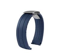 SSNAWBA Correa de goma de 22 mm Correa de reloj de silicona resistente al agua for buceo Pulsera de repuesto for hombres Compatible con Mido Tissot Seastar T120.407(Blue silver)