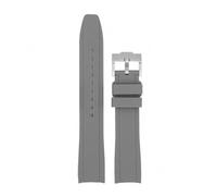 SSNAWBA Correa de goma de extremo curvado for hombre y mujer, correa de silicona Universal for reloj de 18/19/20/21/22mm, correa de pulsera de repuesto deportiva suave e impermeable(Grey,22mm)