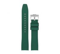 SSNAWBA Correa de goma de extremo curvado for hombre y mujer, correa de silicona Universal for reloj de 18/19/20/21/22mm, correa de pulsera de repuesto deportiva suave e impermeable(Dark green,21mm)