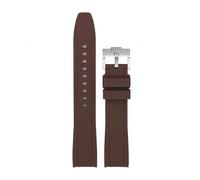 SSNAWBA Correa de goma de extremo curvado for hombre y mujer, correa de silicona Universal for reloj de 18/19/20/21/22mm, correa de pulsera de repuesto deportiva suave e impermeable(Brown,22mm)