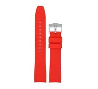 SSNAWBA Correa de goma de extremo curvado for hombre y mujer, correa de silicona Universal for reloj de 18/19/20/21/22mm, correa de pulsera de repuesto deportiva suave e impermeable(Red,21mm)