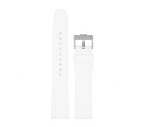 SSNAWBA Correa de goma de extremo curvado for hombre y mujer, correa de silicona Universal for reloj de 18/19/20/21/22mm, correa de pulsera de repuesto deportiva suave e impermeable(Bianco,18mm)