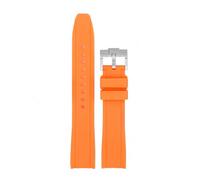 SSNAWBA Correa de goma de extremo curvado for hombre y mujer, correa de silicona Universal for reloj de 18/19/20/21/22mm, correa de pulsera de repuesto deportiva suave e impermeable(Orange,21mm)