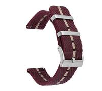 SSNAWBA Correa de nailon tejida Universal for hombre, hebilla de acero inoxidable de 18/20/22/24mm, correa de repuesto for reloj con rayas clásico de liberación rápida(Red khaki,24mm)