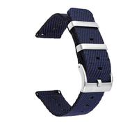 SSNAWBA Correa de nailon tejida Universal for hombre, hebilla de acero inoxidable de 18/20/22/24mm, correa de repuesto for reloj con rayas clásico de liberación rápida(Blue black,22mm)