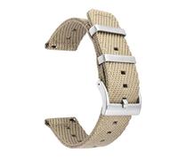 SSNAWBA Correa de nailon tejida Universal for hombre, hebilla de acero inoxidable de 18/20/22/24mm, correa de repuesto for reloj con rayas clásico de liberación rápida(Khaki,24mm)