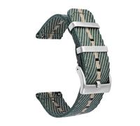 SSNAWBA Correa de nailon tejida Universal for hombre, hebilla de acero inoxidable de 18/20/22/24mm, correa de repuesto for reloj con rayas clásico de liberación rápida(Dark green khaki,20mm)