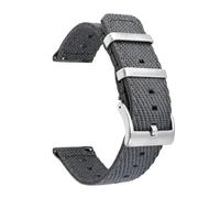 SSNAWBA Correa de nailon tejida Universal for hombre, hebilla de acero inoxidable de 18/20/22/24mm, correa de repuesto for reloj con rayas clásico de liberación rápida(Grey,24mm)