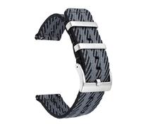 SSNAWBA Correa de nailon tejida Universal for hombre, hebilla de acero inoxidable de 18/20/22/24mm, correa de repuesto for reloj con rayas clásico de liberación rápida(Black grey,20mm)