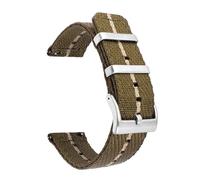 SSNAWBA Correa de nailon tejida Universal for hombre, hebilla de acero inoxidable de 18/20/22/24mm, correa de repuesto for reloj con rayas clásico de liberación rápida(Army green khaki,18mm)