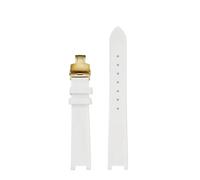 SSNAWBA Correa de reloj cóncava for mujer compatible con VERSUS VERSACE VSP490118/VSPCD2217, correa de piel de vacuno, muesca de 16 mm, hebilla de mariposa de 10 mm.(White-gold)