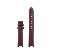 SSNAWBA Correa de reloj cóncava for mujer compatible con VERSUS VERSACE VSP490118/VSPCD2217, correa de piel de vacuno, muesca de 16 mm, hebilla de mariposa de 10 mm.(Brown-no buckle)