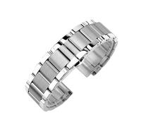 SSNAWBA Correa de reloj de acero inoxidable sólido for hombre, pulsera de repuesto de Metal con hebilla de mariposa desplegable de 18mm, 20mm, 22mm y 24mm(Silver,24mm)
