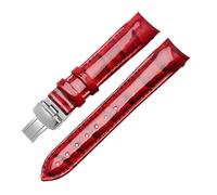 SSNAWBA Correa de reloj de charol for mujer de 18 mm, compatible con correas de reloj Tissot 1853, pulseras de mujer, cinturones femeninos compatibles con Couturier T035207 T035210A(Red)