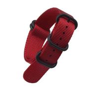 SSNAWBA Correa de reloj de nailon resistente, 18 mm, 20 mm, 22 mm, 24 mm, hebilla de anillo de acero inoxidable, correa de reloj de repuesto for hombre de lona Compatible con 007(Red black,18mm)
