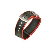 SSNAWBA Correa de reloj de nailon resistente de 18mm, 20mm, 22mm y 24mm, correa de lona a rayas for hombres y mujeres, pulsera de repuesto, accesorios for reloj(Green red,24mm)