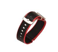 SSNAWBA Correa de reloj de nailon resistente de 18mm, 20mm, 22mm y 24mm, correa de lona a rayas for hombres y mujeres, pulsera de repuesto, accesorios for reloj(Black red,24mm)