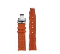 SSNAWBA Correa de reloj universal retro de piel de vaca compatible con Citizen FF Series Pilot CA4500-16X/12E CA4505-80L CA4558 CA4559, pulsera de 22 mm.(Brown-Silver B)