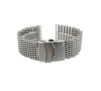 SSNAWBA Correa milanesa de 18mm, 20mm, 22mm y 24mm, malla de acero inoxidable, hebilla plegable de Metal sólido, correa de repuesto for hombre, accesorios for reloj(Silver,20mm)