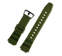 SSNAWBA Los Accesorios De Correa De Reloj Son Compatibles Con Casio Watch W-218h / F-108 AE1200 / 1000/1300 Correa De Reloj De Silicona De Resina De 18 Mm(Green Black Buckle)
